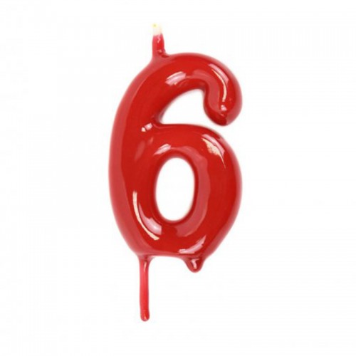 Vela Número 6 Vermelho